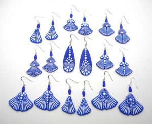 Blue & White Earrings