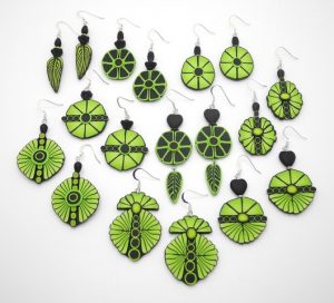 Green & Black Earrings